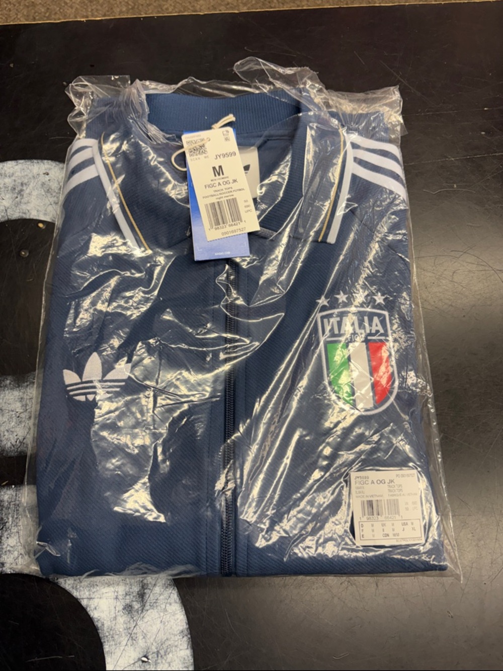 adidas Navy Track Jacket with Italia Crest
